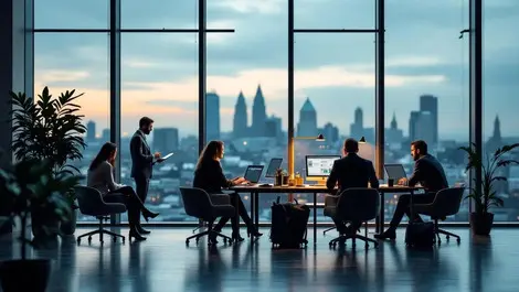 Modern uk ireland it consultancy office collaboration scene